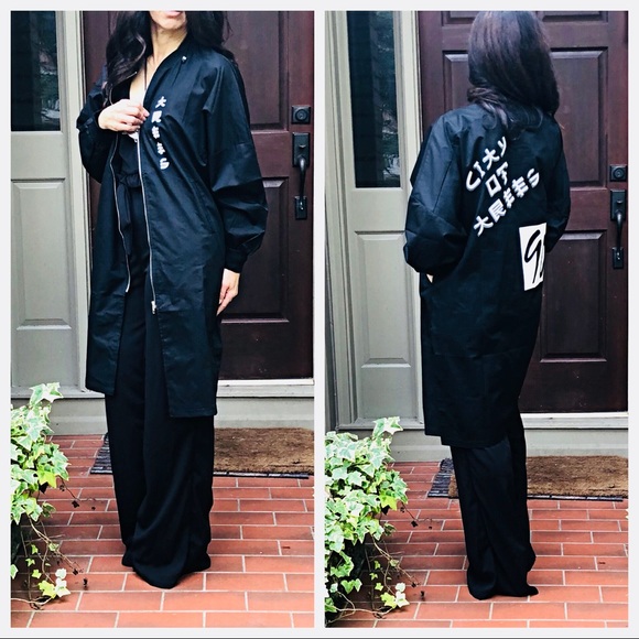 PARIS long line zip up side pocket Graphic jacket - Picture 5 of 7